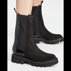 Grenson black suede and leather Doris Chelsea boots